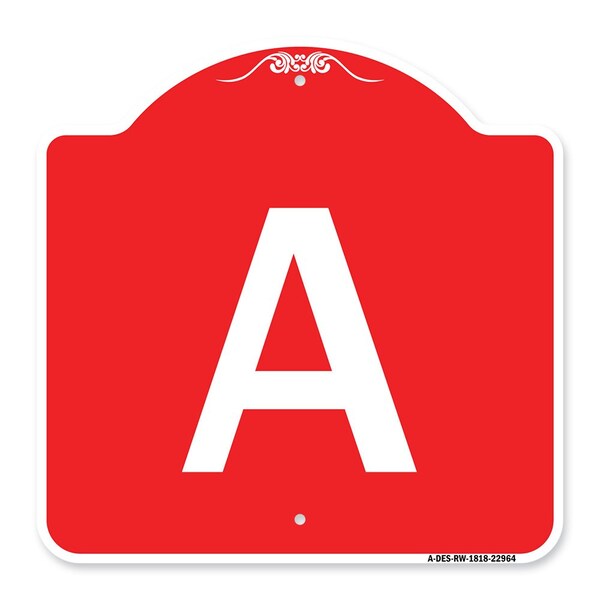 Signmission Designer Series Sign-Sign W/ Letter A, Red & White Aluminum Sign, 18" x 18", RW-1818-22964 A-DES-RW-1818-22964 - main